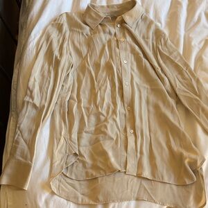 Vince Men's Beige Button-Down Shirt